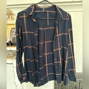 Sonoma Navy and Orange Checkered Women’s Flannel